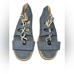 Michael Kors Mckenna Denim Lace Up Sandals size 7.5